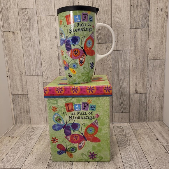 Divinity Ceramic Travel Mug "Life Is Full Of Blessings" With Gift Box - Picture 2 of 9